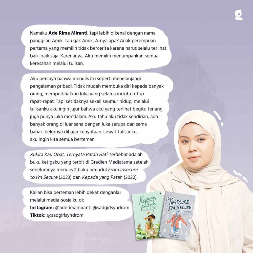 Pre Order Buku KUKIRA KAU OBAT, TERNYATA PATAH HATI TERHEBAT - Ade Rima Miranti (26-31 Agustus 2024)