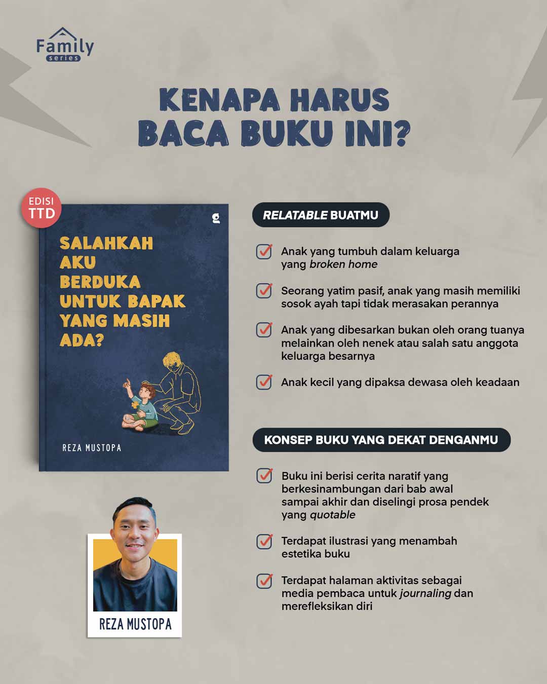 Kenapa harus baca buku Salahkah Aku Berduka untuk Bapak yang Masih Ada