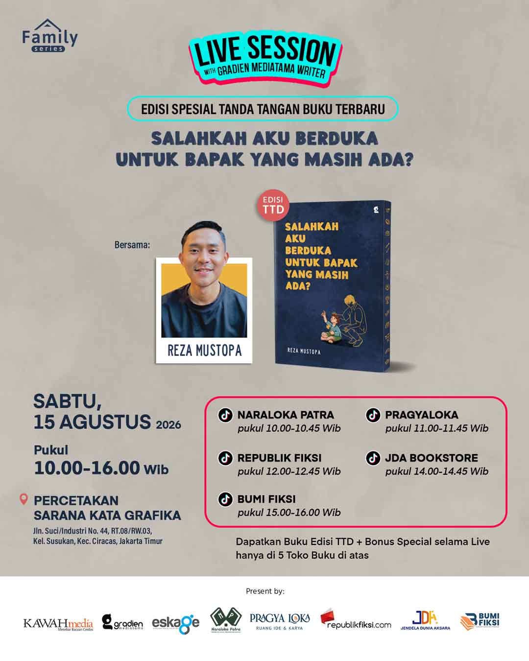 live session buku reza mustopa salahkah aku berduka