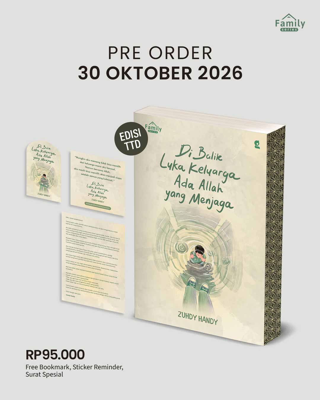 Bookmark, kartu kutipan, dan surat spesial dari Edisi TTD